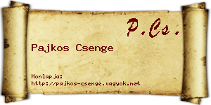Pajkos Csenge névjegykártya